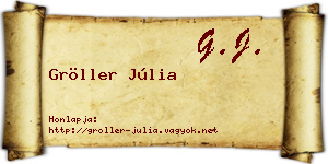 Gröller Júlia névjegykártya