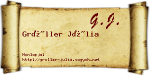 Gröller Júlia névjegykártya